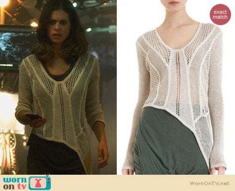 Fashion of Nikita: Helmut Lang Open Web Knit Sweater worn by Lyndsy Fonseca