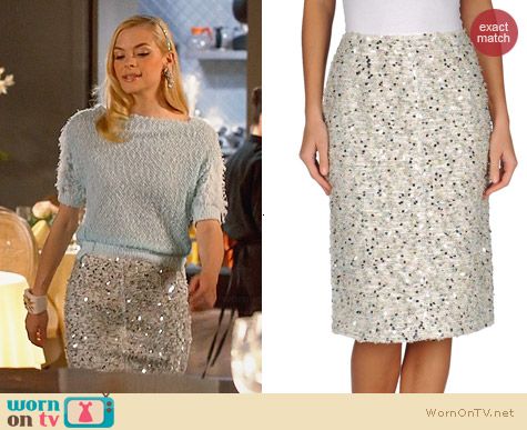 Nina Ricci Embellished Pencil Skirt worn by Jaime King on Hart of Dixie