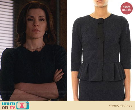 Nina Ricci Peplum Tweed Jacket worn by Julianna Margulies on The Good Wife