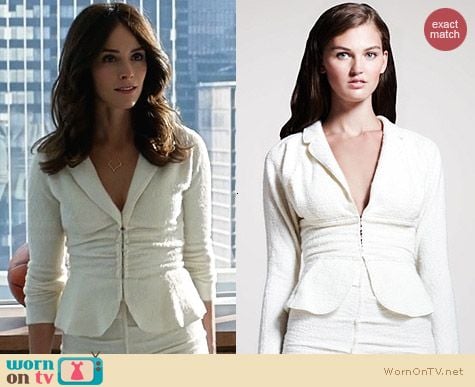 Nina Ricci Tweed Peplum Jacket worn by Abigail Spencer on Suits