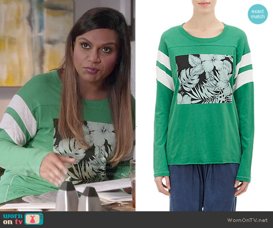 NSF Regina Long Sleeve Tee worn by Mindy Lahiri (Mindy Kaling) on The Mindy Project