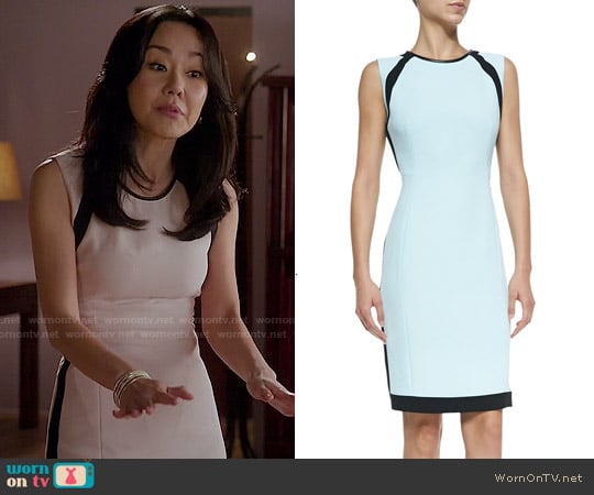 O'2nd Doji 2 Sleeveless Colorblock Sheath Dress worn by Karen Rhodes (Yunjin Kim) on Mistresses