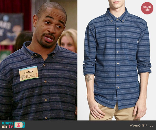 Obey Bailey Stripe Woven Shirt worn by Damon Wayans Jr on New Girl