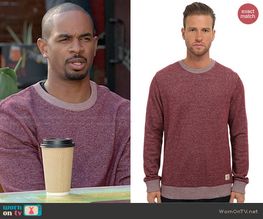 Obey Reid Crew Neck Fleece worn by Coach (Damon Wayans Jr) on New Girl