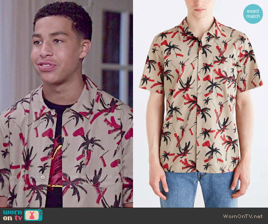 Obey Short Sleeve Gulf Print Button Down Shirt worn by Andre Johnson Jr (Marcus Scribner) on Black-ish