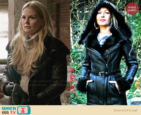 Ocean Drive Swan/Shearling Jacket worn by Jennifer Morrison on OUAT