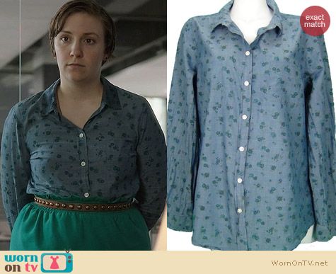 Old Navy Floral Chambray Shirt worn by Lena Dunham on Girls