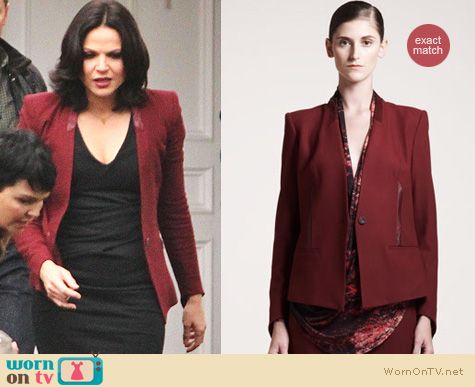 Once Upon A Time Fashion: Burgundy blazer by Helmut Lang worn by Regina