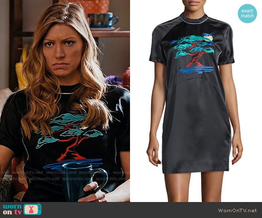 Opening Ceremony Bonsai-Embroidered Silk Varsity Dress worn by Josslyn Carver (Jes Macallan) on Mistresses