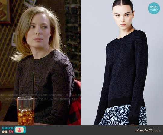 Opening Ceremony Large Frond Leaves Sweater worn by Britta Perry (Gillian Jacobs) on Community