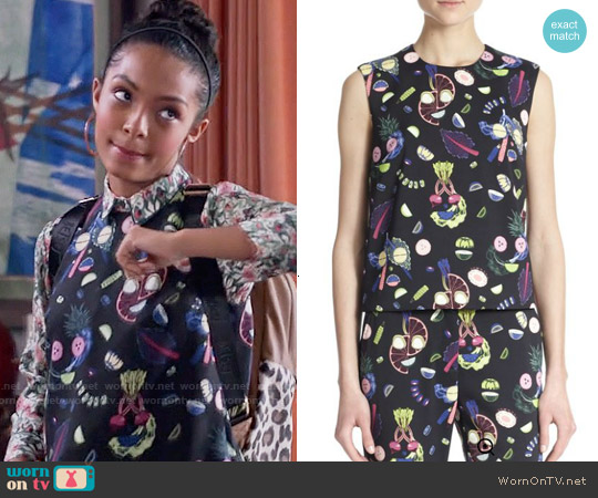 Opening Ceremony Fruit Face Sleeveless Top worn by Zoey Johnson (Yara Shahidi) on Black-ish