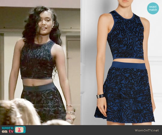 Opening Ceremony Cropped intarsia stretch-knit top and skirt worn by Laura Calleros (Jamila Velazquez) on Empire