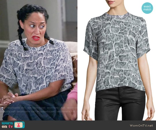 Opening Ceremony Komondor Silk Boxy Top worn by Rainbow Johnson (Tracee Ellis Ross) on Black-ish