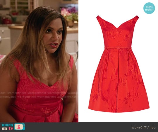 Oscar de la Renta Cloqué dress worn by Mindy Lahiri (Mindy Kaling) on The Mindy Project