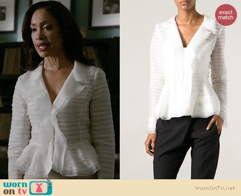 Oscar de la Renta Sheer Layered Jacket worn by Gina Torres on Suits