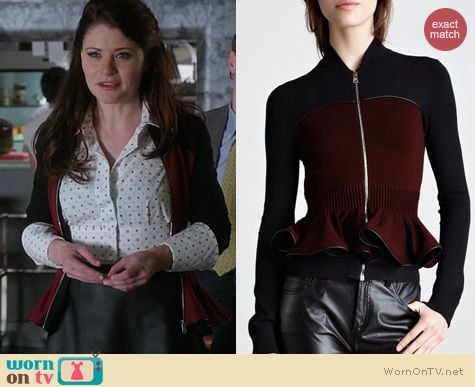 OUAT Fashion: Alexander McQueen Zip Front Peplum Jacket worn by Emilie DeRavin