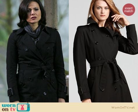 OUAT Fashion: Burberry London Manston Double Breasted Trench coat worn by Lana Parrilla