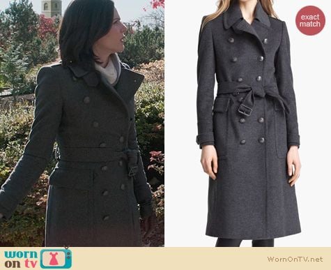 OUAT Fashion: Burberry Sheeran Wool Cashmere Trench Coat worn by Lana Parilla