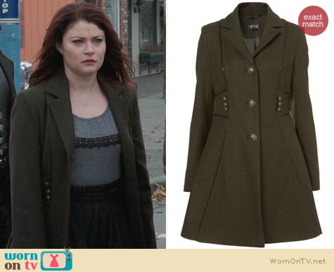 Fashion of OUAT: Topshop Military Piped Girly Coat worn by Emilie De Ravin