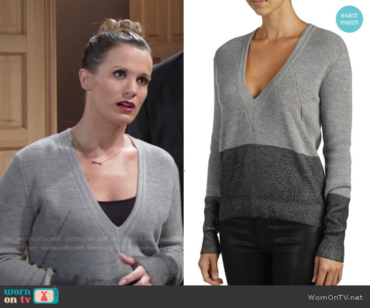 Paige Delphine Colorblock Sweater worn by Chelsea Lawson (Melissa Claire Egan) on The Young and the Restless