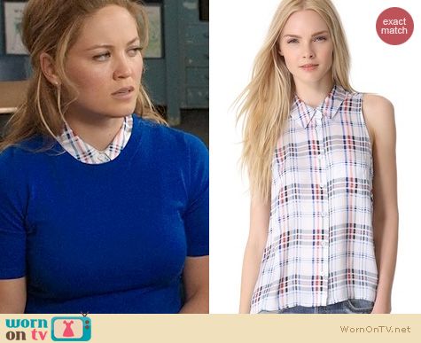 Parenthood Fashion: Equipment Mina Blouse in Bright White Multi worn by Erika Christensen