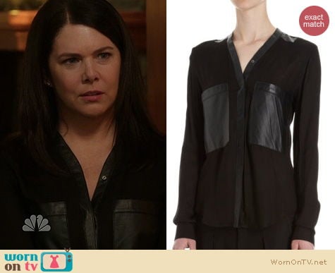 Parenthood Fashion: Helmut Lang Leather Pocket Blouse worn by Lauren Graham