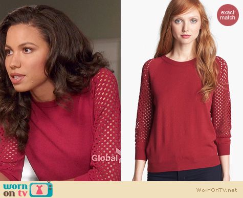 Parenthood Fashion: Marc by Marc Jacobs Cienaga Red Rum Sweater worn by Jurnee Smollett