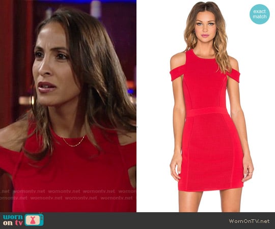 Parker Boomerang Dress in Poinsettia worn by Lily Winters (Christel Khalil) on The Young and the Restless