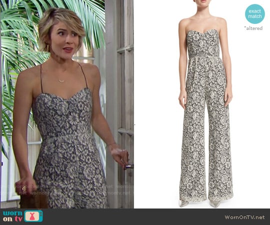 Parker 'Cay' Lace Jumpsuit worn by Caroline Spencer (Linsey Godfrey) on The Bold and the Beautiful