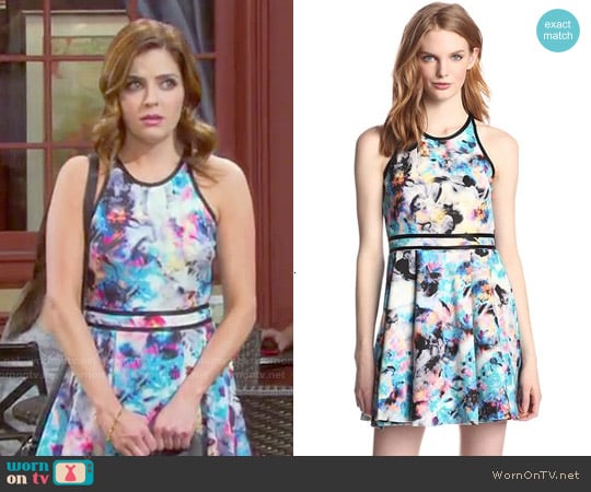 Parker Emmy Dress in Floreale worn by Theresa Donovan (Jen Lilley) on Days of our Lives