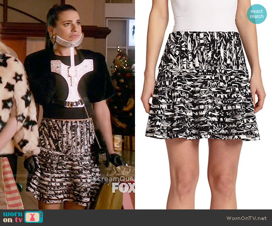 Parker Harmony Printed Skirt in Arcus worn by Hester Ulrich (Lea Michele) on Scream Queens