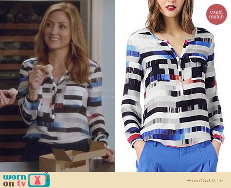 Parker Marissa Blouse in Column worn by Sasha Alexander on Rizzoli & Isles