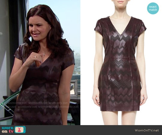 Parker Serena Leather Sheath Dress worn by Katie Logan (Heather Tom) on The Bold and the Beautiful