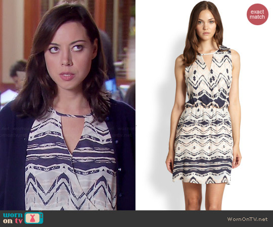 Parker Suri Dress in Shadow worn by Aubrey Plaza on Parks & Rec