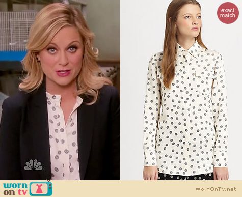 Parks & Rec Fashion: 10 Crosby by Derek Lam Yarn dot shirt worn by Amy Poehler