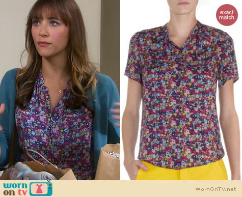 Parks & Rec Fashion: Band of Outsiders floral blouse worn by Rashida Jones