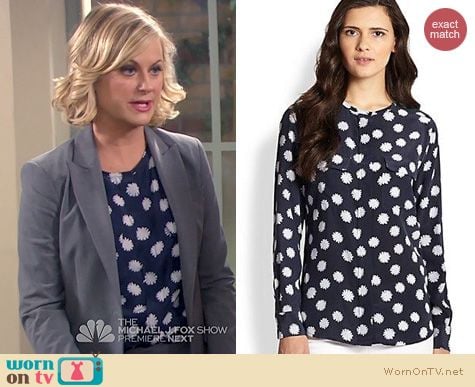 Parks & Rec Fashion: Equipment Lynn Blouse in Daisy print worn by Amy Poehler