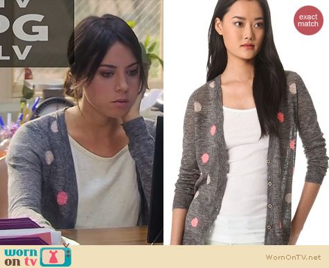 Parks & Rec Fashion: Madewell Double Dots Cardigan worn by April Ludgate