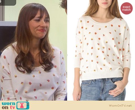 Parks & Rec Fashion: Madewell Rosebud Pullover worn by Rashida Jones