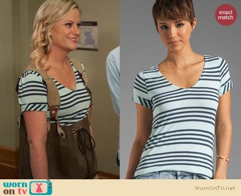 Parks & Rec Fashion: Splendid Capri striped tee worn by Amy Poehler