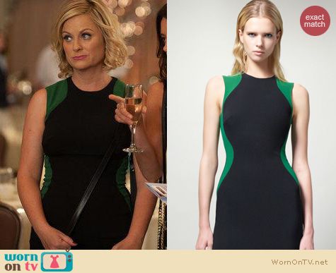 Parks & Recreation Fashion: Stella McCartney colorblock sheath dress worn by Amy Poehler