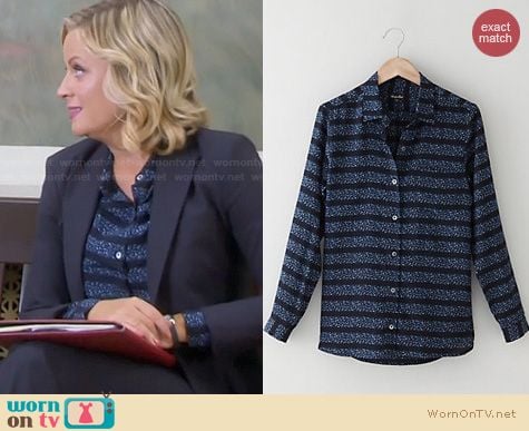 Parks & Rec Fashion: Steven Alan Silk Boyfriend Shirt worn by Amy Poehler