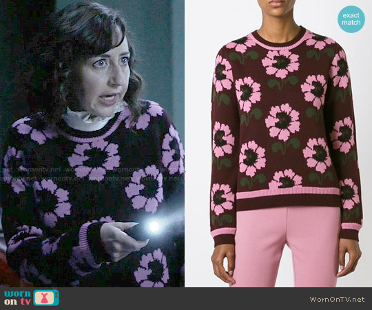 PAROSH Floral Pattern Sweater worn by Carol Pilbasian (Kristen Schaal) on Last Man On Earth