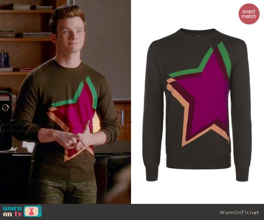 Paul Smith Star Sweater worn by Chris Colfer on Glee