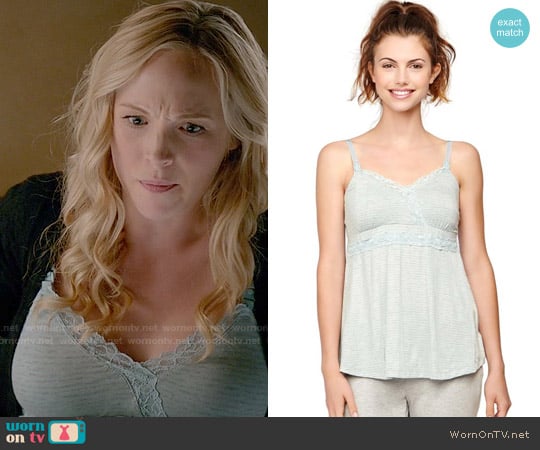 A Pea in the Pod Maternity Lace-Trim Sleep Tank worn by Caroline Forbes (Candice Accola) on The Vampire Diaries