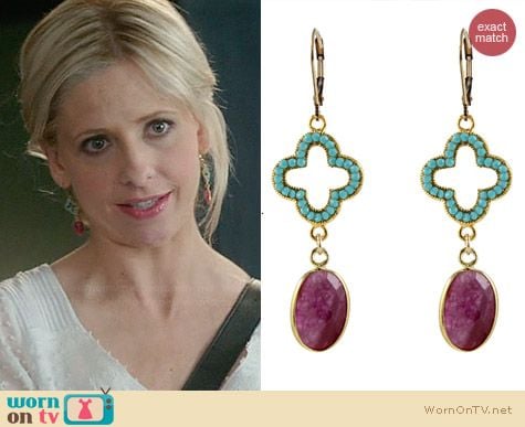 Peggy Li Crystal Elegance Earrings worn by Sarah Michelle Gellar on The Crazy Ones