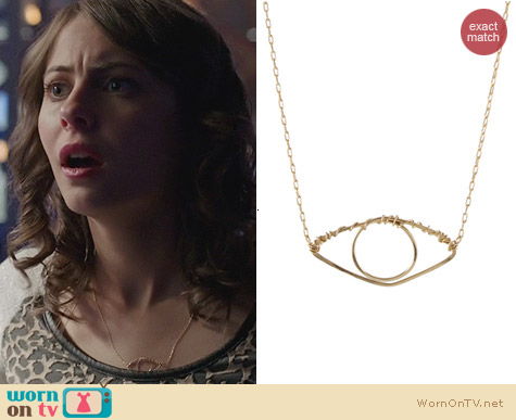 Peggy Li Geo Evil Eye Necklace worn by Willa Holland on Arrow