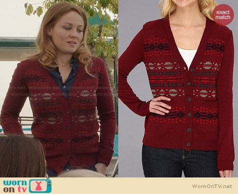 Pendleton The Portland Collection Pilot Rock Cardigan worn by Erika Christensen on Parenthood