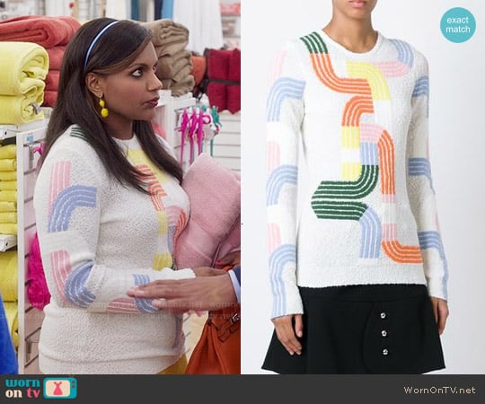 Peter Pilotto Track Sweater worn by Mindy Lahiri (Mindy Kaling) on The Mindy Project