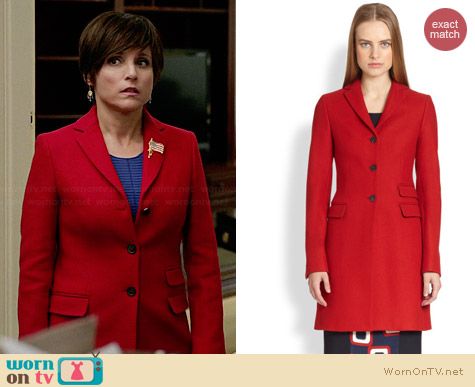 Piazza Sempione Wool Three-Button Coat worn by Julia Louis Dreyfus on Veep